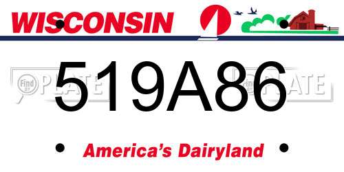 519A86 Wisconsin License Plate