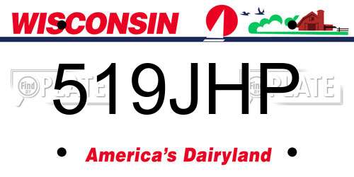 519JHP Wisconsin License Plate