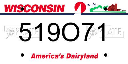 519O71 Wisconsin License Plate