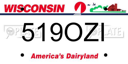 519OZI Wisconsin License Plate