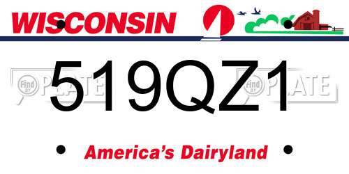 519QZ1 Wisconsin License Plate