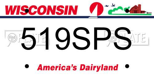 519SPS Wisconsin License Plate