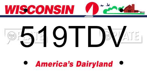 519TDV Wisconsin License Plate