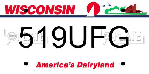 519UFG Wisconsin License Plate