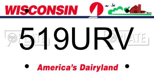519URV Wisconsin License Plate