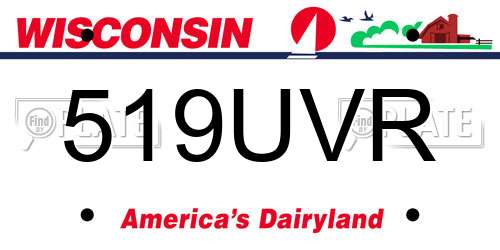 519UVR Wisconsin License Plate