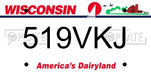 519VKJ Wisconsin License Plate