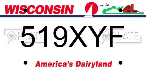 519XYF Wisconsin License Plate