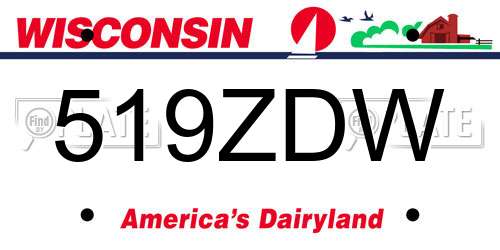 519ZDW Wisconsin License Plate