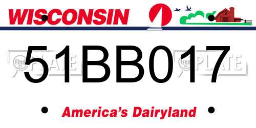 51BB017 Wisconsin License Plate