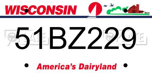 51BZ229 Wisconsin License Plate