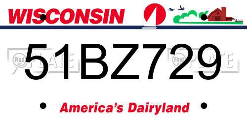 51BZ729 Wisconsin License Plate