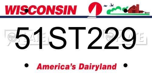 51ST229 Wisconsin License Plate