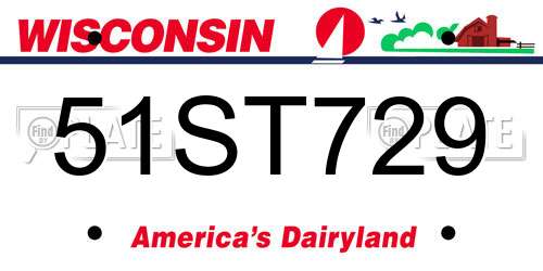 51ST729 Wisconsin License Plate