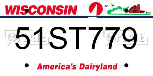 51ST779 Wisconsin License Plate