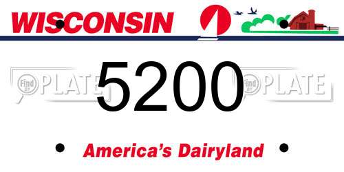5200 Wisconsin License Plate