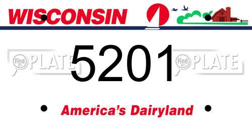 5201 Wisconsin License Plate