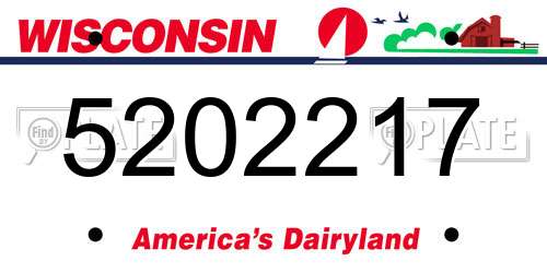 5202217 Wisconsin License Plate