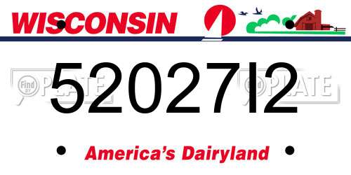 52027I2 Wisconsin License Plate