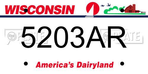 5203AR Wisconsin License Plate