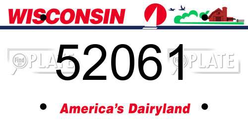 52061 Wisconsin License Plate