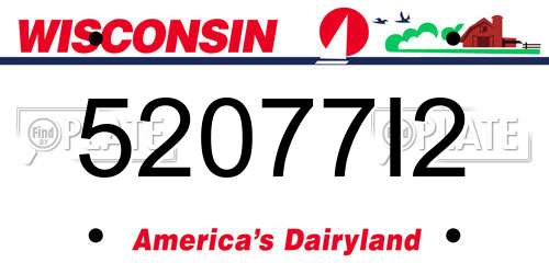 52077I2 Wisconsin License Plate
