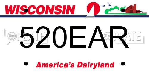 520EAR Wisconsin License Plate
