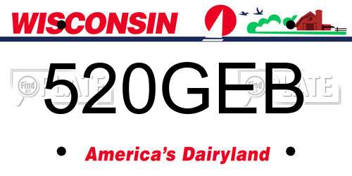 520GEB Wisconsin License Plate