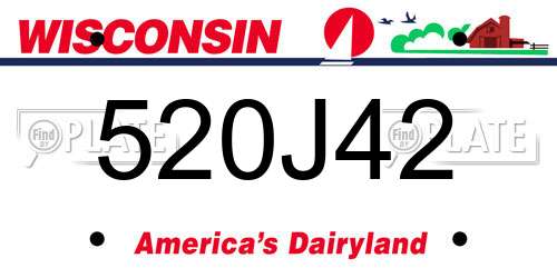 520J42 Wisconsin License Plate