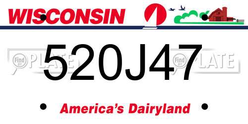 520J47 Wisconsin License Plate