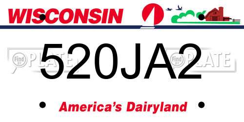 520JA2 Wisconsin License Plate
