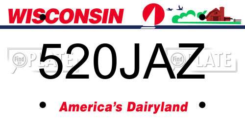 520JAZ Wisconsin License Plate