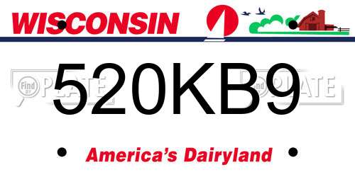 520KB9 Wisconsin License Plate
