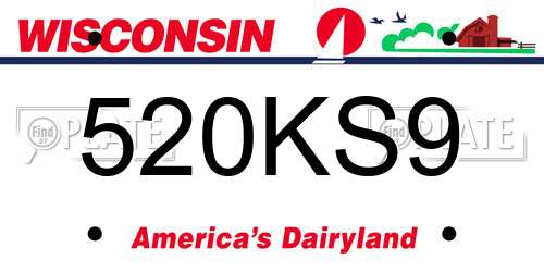 520KS9 Wisconsin License Plate