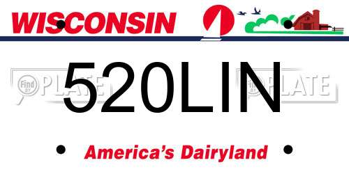 520LIN Wisconsin License Plate