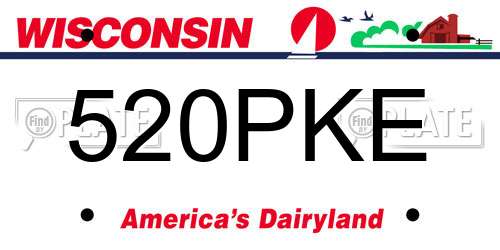 520PKE Wisconsin License Plate