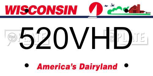 520VHD Wisconsin License Plate