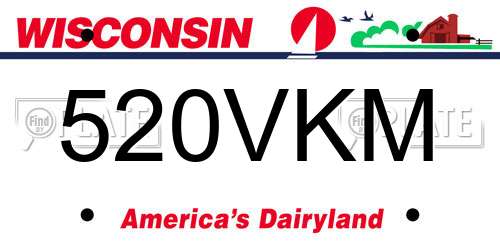 520VKM Wisconsin License Plate