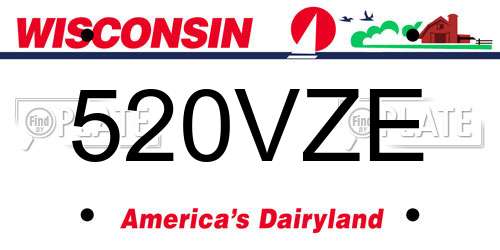 520VZE Wisconsin License Plate