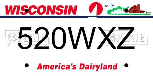 520WXZ Wisconsin License Plate