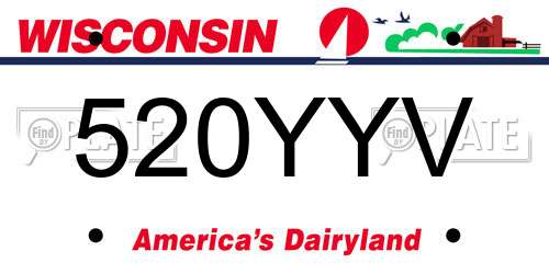 520YYV Wisconsin License Plate