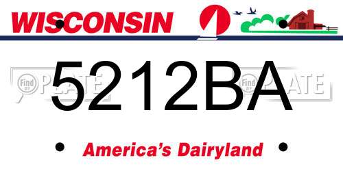5212BA Wisconsin License Plate