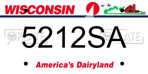 5212SA Wisconsin License Plate