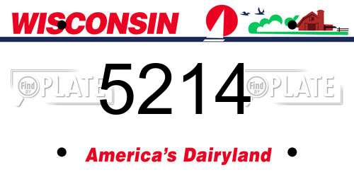 5214 Wisconsin License Plate