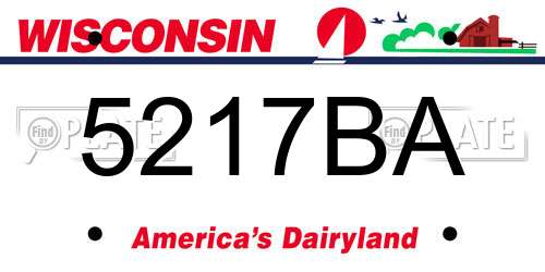 5217BA Wisconsin License Plate