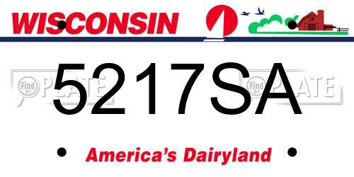 5217SA Wisconsin License Plate