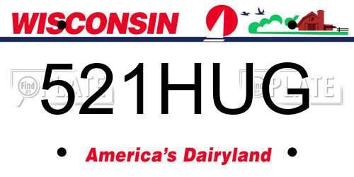 521HUG Wisconsin License Plate