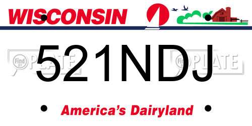 521NDJ Wisconsin License Plate
