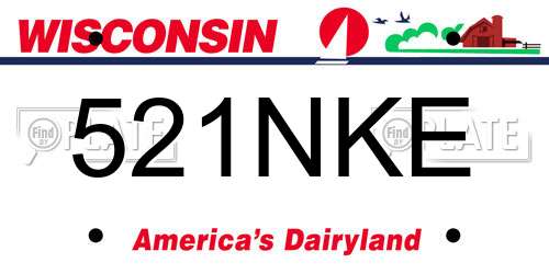 521NKE Wisconsin License Plate