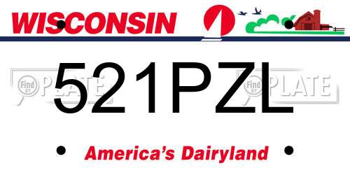 521PZL Wisconsin License Plate
